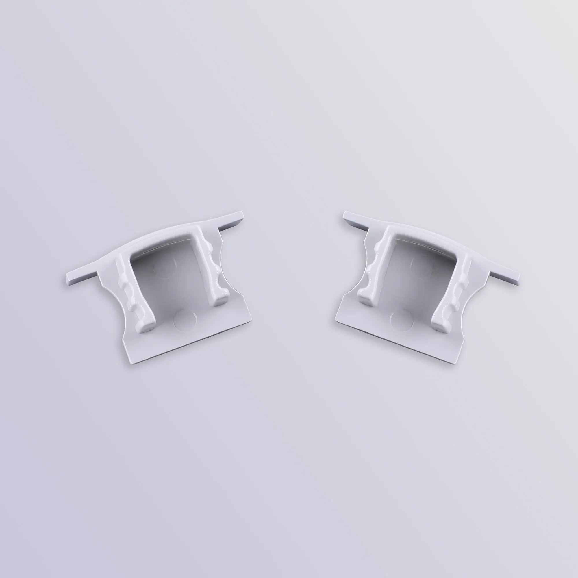 Tiras 17.3 x 15.3mm Grey Recessed Profile End Cap Without Hole (1pc) for M7409 M7415  Mantra Fusion Tiras LED Profile